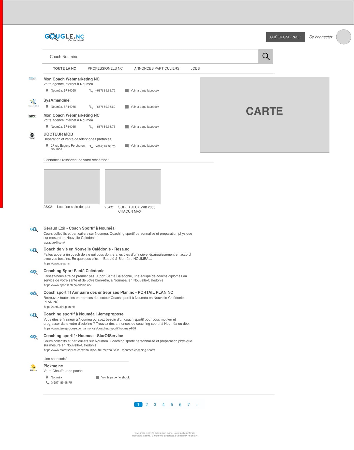 Gougle.nc redesign search page
